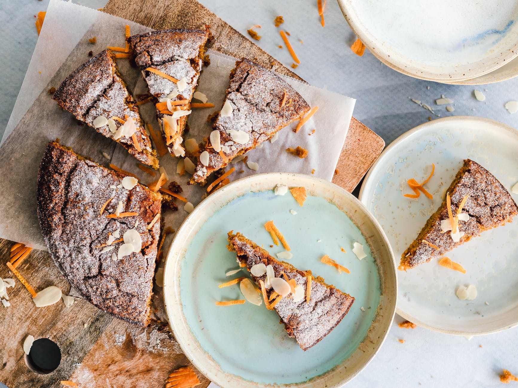 top view photo of baked cake